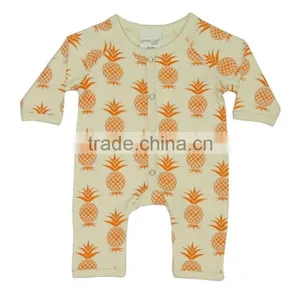 Organic 2017 Spring New Design Long Baby Clothes Romper High Quality Embroidered and Printed Long Sleeve Baby Rompers thumbnail-1