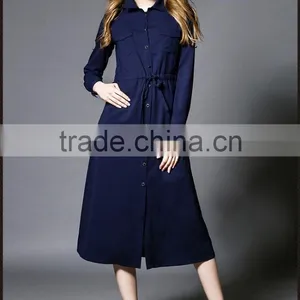 Fashion Mature Women Casual Dresses Clothes Long Sleeve Women Dresses Big Women Dresses thumbnail-2