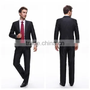 Formal Black Wool Coat Business Suit for Man thumbnail-1