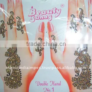 JEWEL HAND Pair Glitter BODY TATTOO BINDI STICKER Instant Henna , PAYPAL thumbnail-1