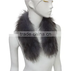 Myfur Women Detachable Real Raccoon Fur Collar Scarf Shawl for Winter Coat thumbnail-5