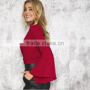 High Collar Lace Long Sleeve T-shirt Tailored thumbnail-2