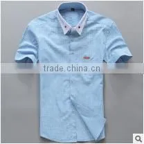 Men Short Sleeve Plaid Boys Casual Cotton Hawaiian Young Fashionable Elongated t Shirt for Men thumbnail-1
