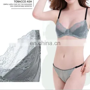 Lace Bra & Brief Sets Push up Bra Set for Women Underwear Set Brassiere Transparent Bralette thumbnail-2