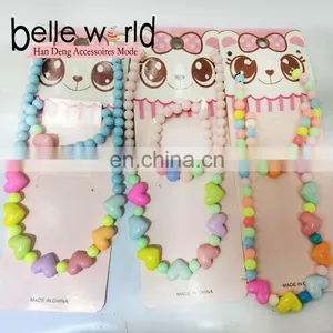 Custom Design Heart Shape Bead Kids Bracelet and Necklace Sets thumbnail-1
