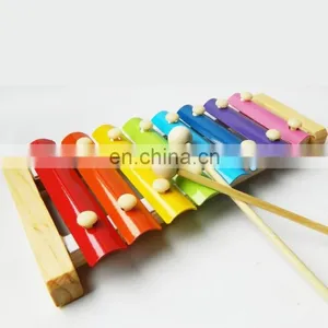 Wooden Musical Toys -8 Note Metal Keys Glockenspiel and Harmonica Instruments Set With Song Sheet for Toddler thumbnail-1