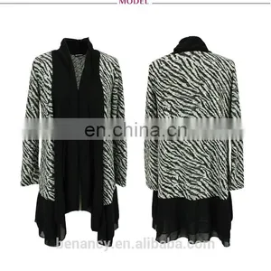 Cardigan 2017 Women Zebra Printed Sweater Knitwear Cardigan With Shawl Neck thumbnail-1
