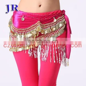 Crochet Gold Coins Belly Dance Hip Scarf Belt for Women Y-2028# thumbnail-5