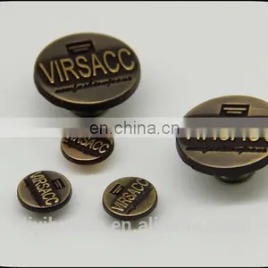 Thick Antique Brass Metal Zinc Alloy Button for Jeans, Fashion Zinc Alloy Button for Plants thumbnail-3