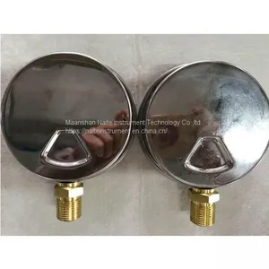 100mm 1Mpa Big Dial Bottom Connection Stainless Steel Hydraulic Pressure Gauge thumbnail-4