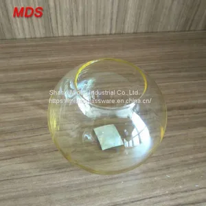 Round Yellow Small Glass Fish Bowl Vase for Flowers thumbnail-2