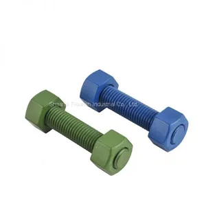 Heat Resistant Xylan Fluorocarbon Coated Bolts Continue Thread Stud Bolts With Nuts thumbnail-3