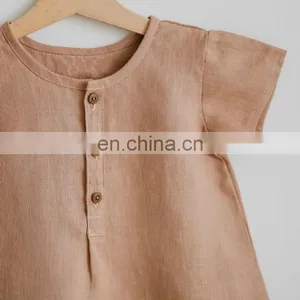 Infants & Toddler Fashion Cotton Clothes Baby Girls Princess Linen Romper thumbnail-3