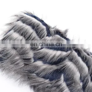 High Quality Soft Faux Peacock Fur Rectangle Decorative Pillow thumbnail-5