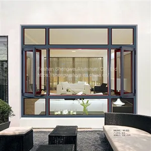 Aluminum Alloy Frame Casement Window Double Glass With Mosquito Netting Windows Modern Soundproof Aluminum Window thumbnail-4