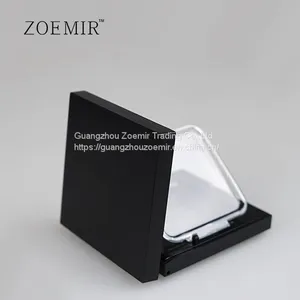 Mini Elegant Black Square Empty Compact Powder Case For Makeup thumbnail-1