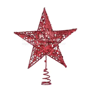 Five-pointed Star Iron Ornaments Tree Top Star Sequins Vertical Five-pointed Star Christmas Decoration Supplies thumbnail-2