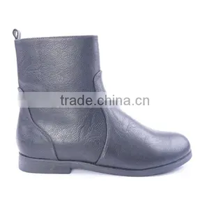 Factory Promotion Wholesale Patchwork Women Flat Ankle Boots With Side Zipper thumbnail-2