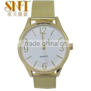 SNT-0026 Fashion Gold Alloy Watch With Reticulate Hand, High Quality Quartz Watch thumbnail-1