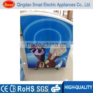 Catering Equipments Display Freezer for Supermarkets Curved Glass Door Display Freezer thumbnail-5