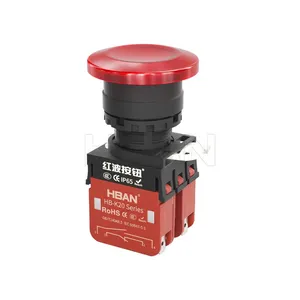 Ip65 22mm Mushroom Head Dot Illumination 24v 1no 1nc Stop Start Push Button Switch Momentary thumbnail-1