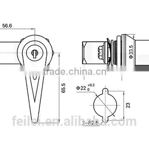 2015 FEILEI MS303-1 Wenzhou Factory Sell Hardware Safety Good Quality Display Case L Handle Lock for Sale thumbnail-6