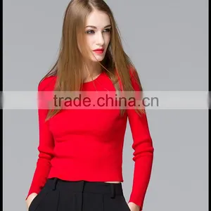 Fashion Design 100% Wool Sweaters Big Collar Sweater for Girls thumbnail-3