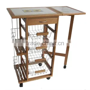 Wooden Dining Table Food Cart thumbnail-1