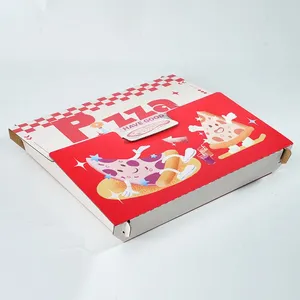 Hot Sell Corrugated Paper Pizza Box Custom Logo Biodegradable Cardboard Takeaway Pizza Box thumbnail-1