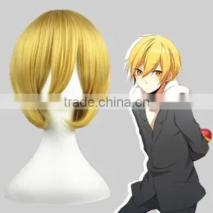 High Quality 35cm Short Straight Black Butler Cosplay Hair Wigs Belphegor Blonde Wigs Synthetic Anime Cosplay Wig Party Wig thumbnail-1
