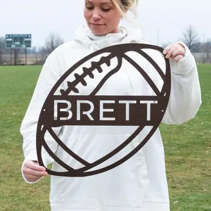 Personalized Football Metal Wall Art Custom Football Sign thumbnail-1
