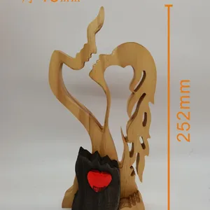 Eternal Love Couple Wooden Statue Ornaments thumbnail-4
