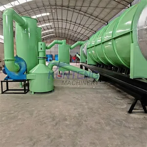 2T/H Rotary Drum Horizontal Airflow Carbonization Furnace Sawdust Briquette Charcoal Making Machine EPC thumbnail-5