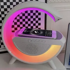 Portable Rechargeable Speaker, Wireless Bluetooth Speaker, Mobile Wireless Charging Speaker, Multifunctional Speaker, Colorful Night Light thumbnail-1