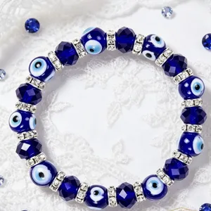 Shiny Blue Eye Crystal Inlaid Rhinestone Bracelet, Daily & Party Wear Accessory thumbnail-1