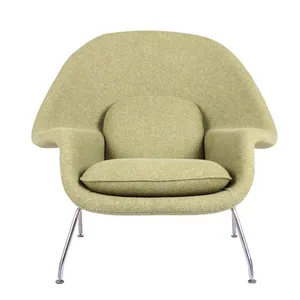 Cozy Womb Chair With Ottoman, Soft Fabric Lounge Set for Bedroom Reading Nook thumbnail-1