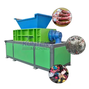Double Axis Cow Bone and Pig Bone Crusher/Bulky Waste Crushing Equipment/Solid Waste Clothes and Plastic Film Shredder EPC thumbnail-1