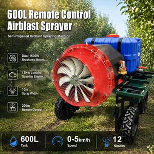 Remote Operated Airblast Orchard Sprayer Machine With Adjustable Chassis and High Flow Pump for Crop Protection thumbnail-2