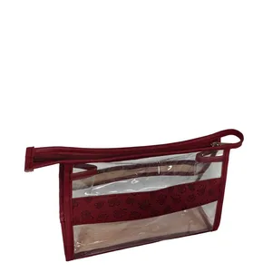 Floral Embossed Clear PVC Toiletry Bag thumbnail-4