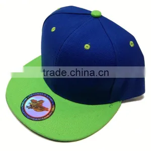 Wool Blend Snapback Two-Tone Snap Back Hat Baseball Cap-Blue Green thumbnail-1