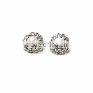 Fancy Women Accessories Silver Jewellery Small Flower Post Earrings thumbnail-1