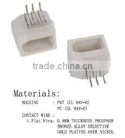 RJ11 UK JACK/CONNECTOR/SOCKET WITH LEFT BOUBLE 90 DEGREE thumbnail-1