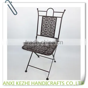 KZ150205 Wrought Iron Outdoor Folding Chair thumbnail-1