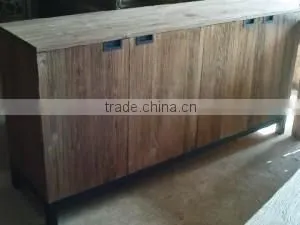 Recycled Teak Sideboard With 4 Doors thumbnail-1