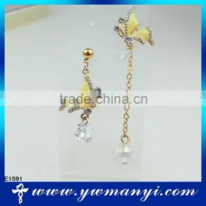 Butterfly Gold Simple Design Crystal Jewelry Cuff Earring E1591 thumbnail-1
