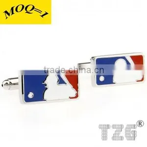 Fashion Stainless Steel Baseball Cufflink thumbnail-1