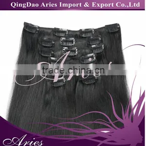 14"-30"100% Clip in Remy Real Human Hair Extensions #1 Jet Black thumbnail-4