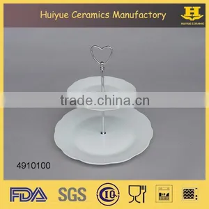 Fruit Plate, Ceramic 2 Layers Plates With Silver Carry thumbnail-3