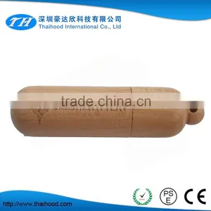 Round Wooden Usb Pendrive 4GB/8GB/16GB/32GB Memory Flash Stick thumbnail-6
