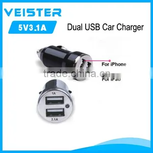 Custom Dual Usb Car Charger 5v Mini Usb Car Charger for Most Mobile Phone thumbnail-2